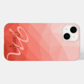 Coques Case-Mate iPhone Coral rose maillage géométrique ombre motif Monogr (Verso (horizontal))
