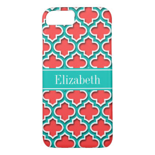 Etui iPhone Case-Mate Coral Rouge, Marocain Turquoise #5DS Nom Turquoise