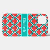 Coques Case-Mate iPhone Coral Rouge, Marocain Turquoise #5DS Nom Turquoise (Verso (horizontal))