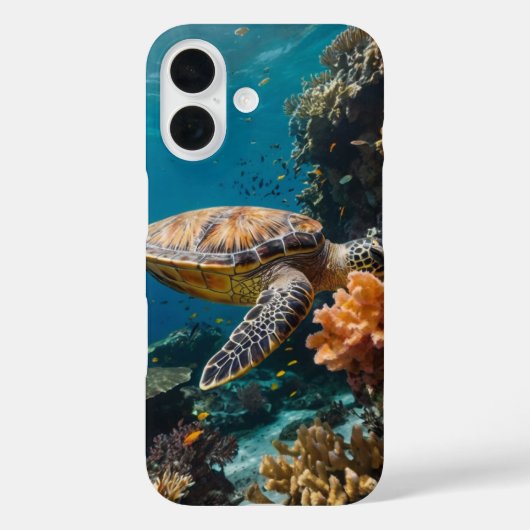 Coques Case-Mate iPhone Coral Turtle Haven (Verso)