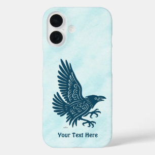 Coques iPhone 16 Corbeau bleu dansant