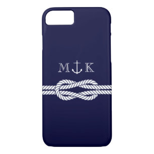 Etui iPhone Case-Mate Corde et monogramme nautiques d'Ancre dans la