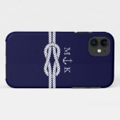 Coques Case-Mate iPhone Corde et monogramme nautiques d'Ancre dans la (Dos (Horizontal))