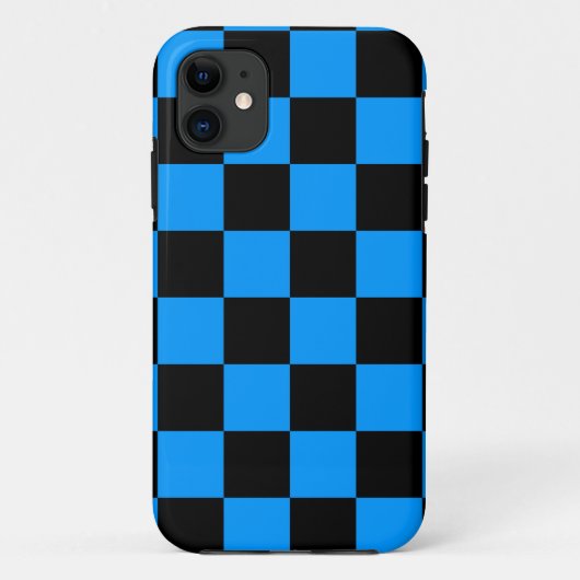 Coques Case-Mate iPhone Corey Tiger 80s Néon Damier (Bleu) (Dos)