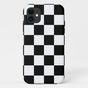 Coques Pour iPhone Corey Tiger 80s Néon Damier (Noir / Blanc)