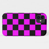 Coques Case-Mate iPhone Corey Tiger 80s Néon Damier (Rose Fuschia) (Dos (Horizontal))