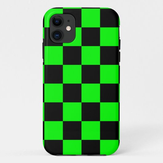 Coques Case-Mate iPhone Corey Tiger 80s Néon Damier (Vert) (Dos)
