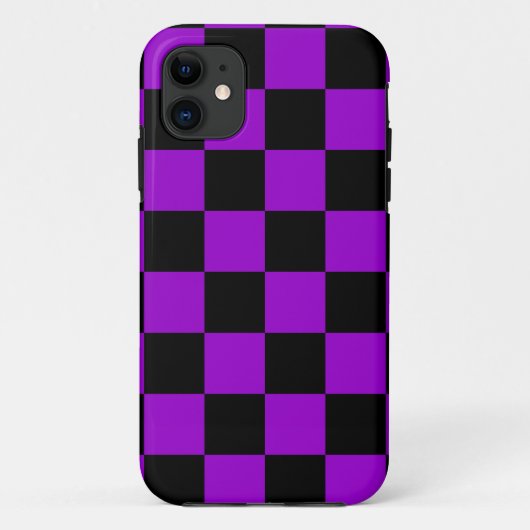 Coques Case-Mate iPhone Corey Tiger 80s Néon Damier (Violet) (Dos)