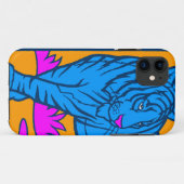 Coques Case-Mate iPhone Corey Tiger 80s Néon Tigre (Bleu) (Dos (Horizontal))