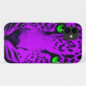 Coques Case-Mate iPhone Corey Tiger 80s Néon Visage Léopard (Dos (Horizontal))
