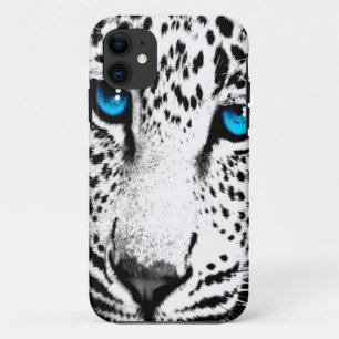 Coque iPhone 11 Corey Tiger 80s Néon Visage Léopard (Neige Blanche