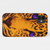 Coques Case-Mate iPhone Corey Tiger 80s Néon Visage Léopard (Vert) (Dos (Horizontal))