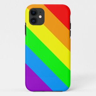 Coque iPhone 11 Corey Tiger Années 80 Néon Arc-en-Ciel Rayures de 