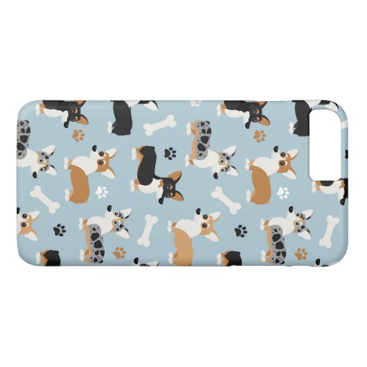 Coques Case-Mate iPhone Corgi bleu Motif (Dos (Horizontal))
