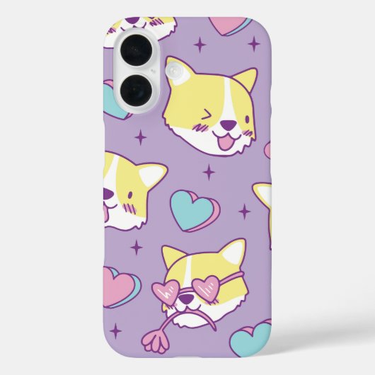 Coques Case-Mate iPhone Corgi Crush Coeur yeux (Verso)