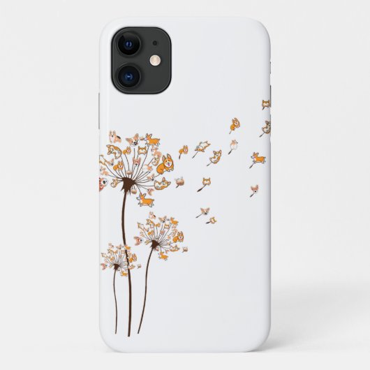 Coques Case-Mate iPhone Corgi Flower Fly Dandelion Chemise mignonne Amoure (Dos)