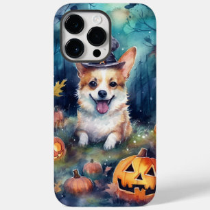 Coque Pour Pour iPhone 14 Pro Max Corgi Halloween avec citrouilles effrayant