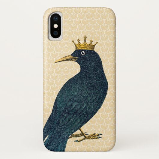 Coques Case-Mate iPhone Corneille noire utilisant une couronne d'or (Dos)
