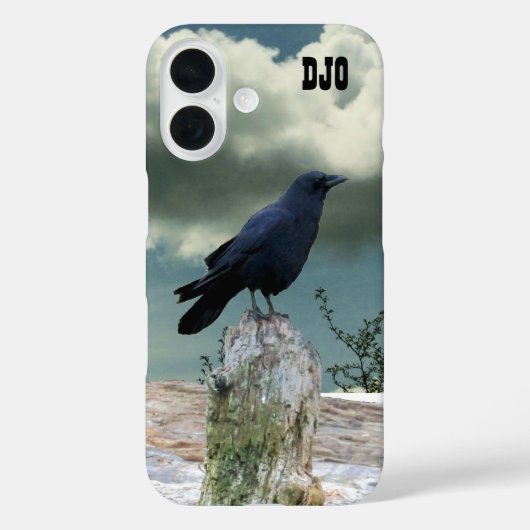 Coques Case-Mate iPhone Corneille sur bois de chauffe vos initiales (Verso)