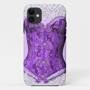 Case-Mate iPhone Case Corset Mauve Violet Blanc Dentelle Damassé Floral