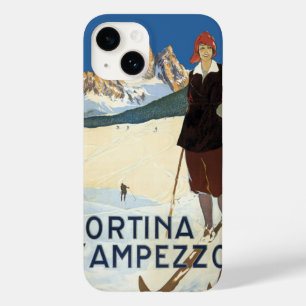 Coque Pour iPhone 14 Cortina d'Ampezzo, Italie, Alpes de ski Vintage vo