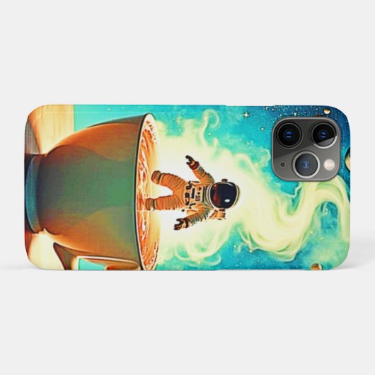 Coques Case-Mate iPhone Cosmic Brew: Astronaut's Coffee Dream (Dos (Horizontal))