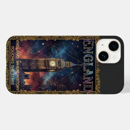 Coques Case-Mate iPhone Cosmic England Big Ben Celestial Art (Verso (horizontal))