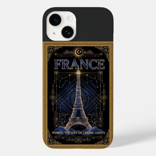 Coques Case-Mate iPhone Cosmic France Eiffel Tower Celestial Art (Verso)