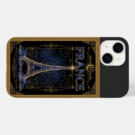 Coques Case-Mate iPhone Cosmic France Eiffel Tower Celestial Art (Verso (horizontal))