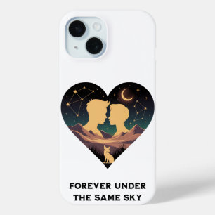 Coque Pour iPhone 15 Cosmic Love Story Coeur avec les amants et Fox Art