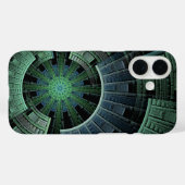 Coques Case-Mate iPhone Cosmic Pod Green Géométrique Abstrait (Verso (horizontal))