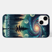 Coques Case-Mate iPhone Cosmic Solitude Galaxy Forest • Moon Phases (Verso (horizontal))