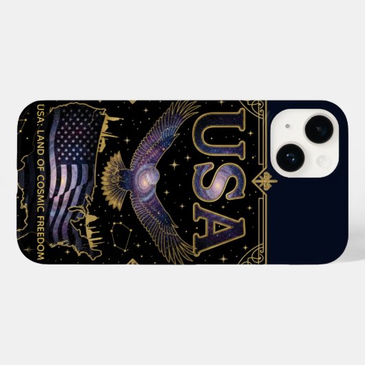 Coques Case-Mate iPhone Cosmic USA Eagle Celestial Map Art (Verso (horizontal))
