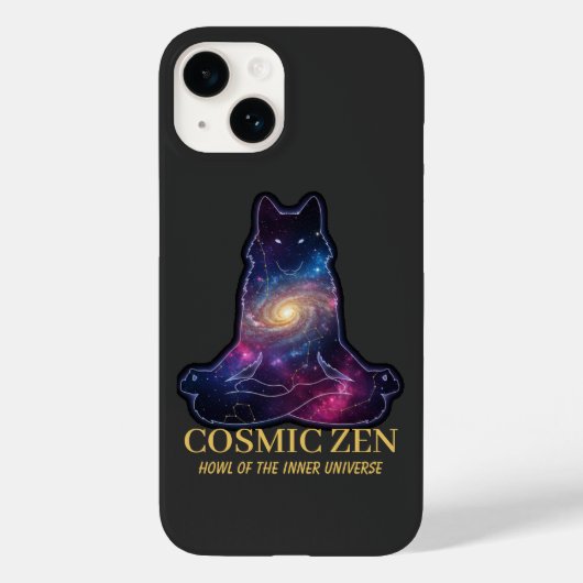 Coques Case-Mate iPhone Cosmic Zen Wolf – Meditating Galaxy Spirit Animal (Verso)