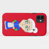 Coques Case-Mate iPhone Costume bleu Mme Claus Chibi (Dos (Horizontal))