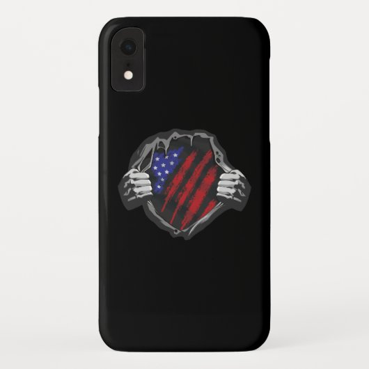 Coques Case-Mate iPhone Costume de super-héros USA Drapeau (Dos)