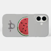 Coques Case-Mate iPhone Cosy Crochet Watermelon Fruit Monogramme esthétiqu (Verso (horizontal))