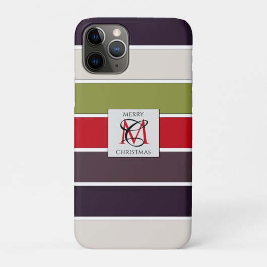 Coques Case-Mate iPhone Cosy Noël Pastel Couleur Palette Monogramme (Dos)