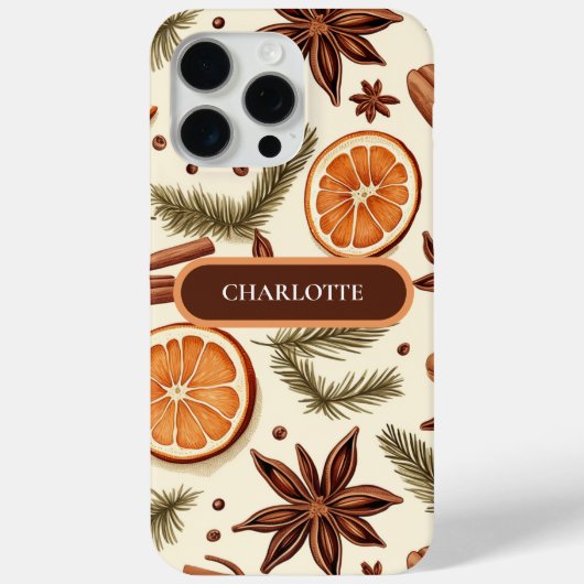 Coques Case-Mate iPhone Cosy Spice Motif - Nom personnalisé (Verso)