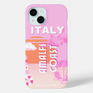 Coque Pour iPhone 15 Côte d'Amalfi, Art de Voyage, Voyage à Preppy, Ros