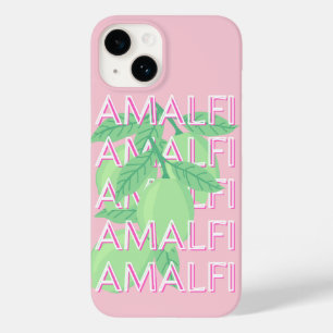 Coque Pour iPhone 14 Côte d'Amalfi, Italie Art Voyage, Rose