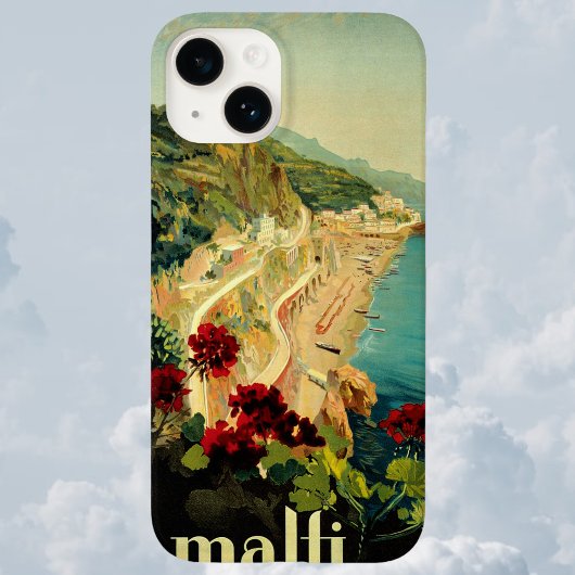 Coques Case-Mate iPhone Côte italienne d'Amalfi, Poster Vintage voyage Ita