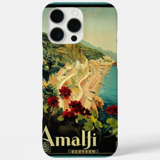 Coques Case-Mate iPhone Côte italienne d'Amalfi, Poster Vintage voyage Ita (Verso)