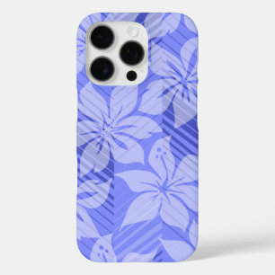 Coques iPhone 16 Pro Côte-Nord Hawaiian Hibiscus Stripes Périwinkle