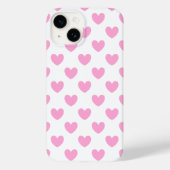 Coques Case-Mate iPhone Coton Candy Pink coeurs sur blanc (Verso)