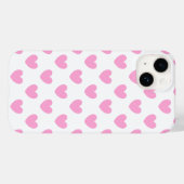 Coques Case-Mate iPhone Coton Candy Pink coeurs sur blanc (Verso (horizontal))
