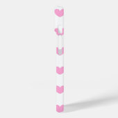 Coques Case-Mate iPhone Coton Candy Pink coeurs sur blanc (Verso / Gauche)