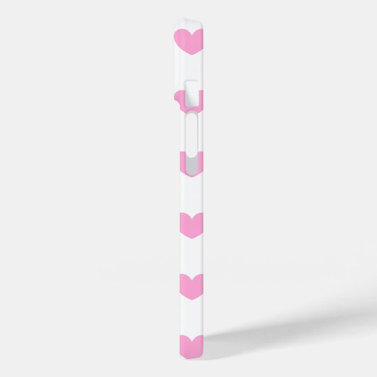 Coques Case-Mate iPhone Coton Candy Pink coeurs sur blanc (Verso / Gauche)