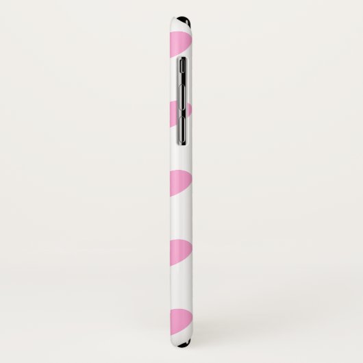 Coques Case-Mate iPhone Coton Candy Pink coeurs sur blanc (Dos/Gauche)