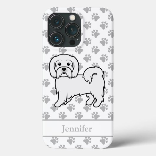 Coques Case-Mate iPhone Coton De Tulear Chien de Dessin Animé Mignon & Nom (Verso)